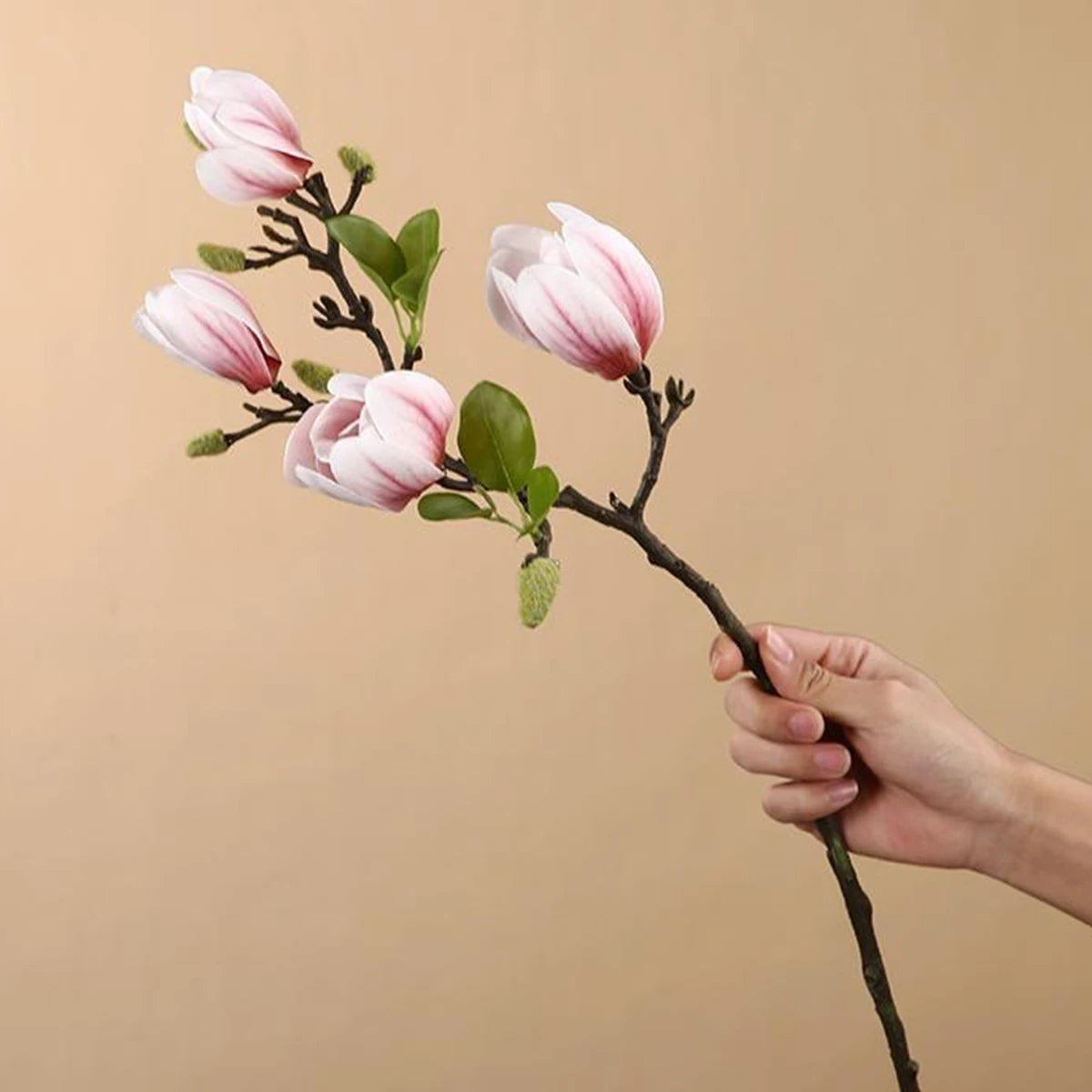 Silk Magnolia Artificial Flower Branch – Wedding & Home Décor Artificial Flower Branch Axl Pink