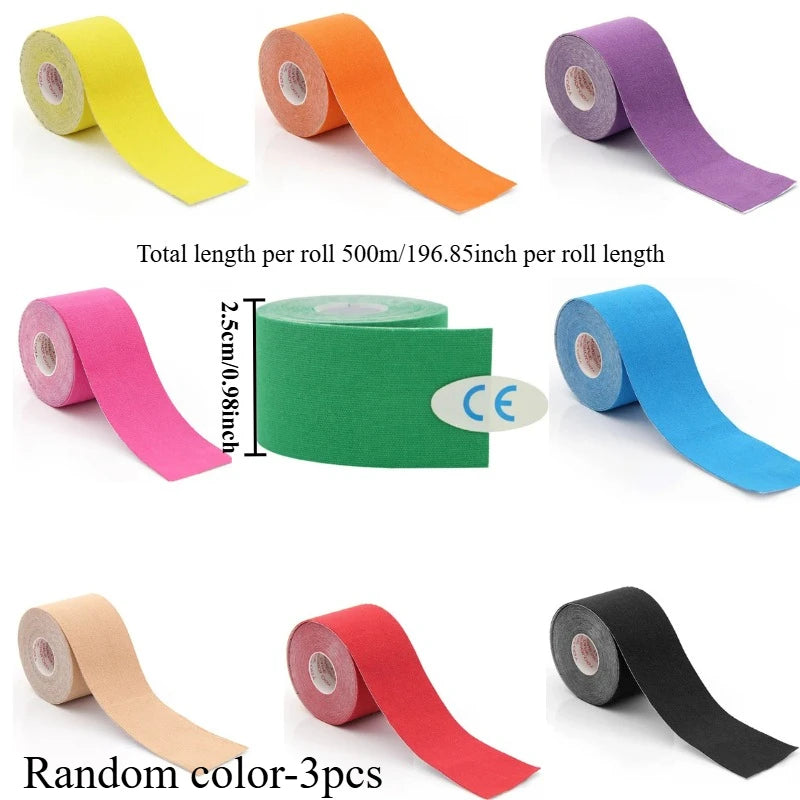 Kinesiology V-Line Face Lifting Tape – 3/5 Pack | 2.5cm×5m Face Lifting Tape Axl Random color-3pcs 2.5CMX5M