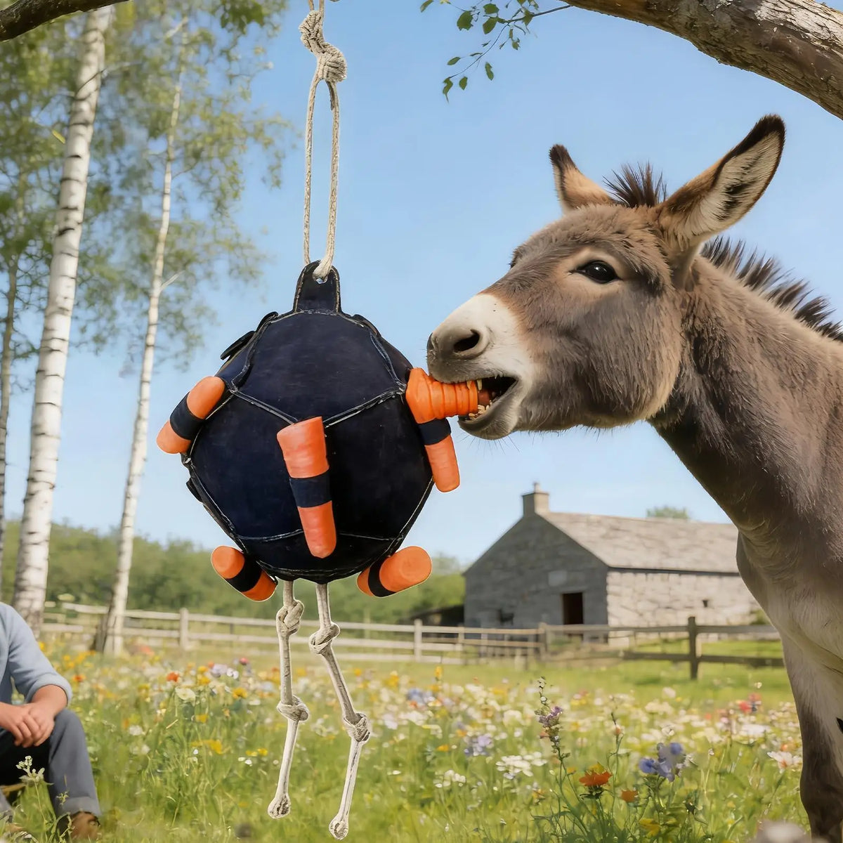 Horse Slow Feeder Ball – Hangable Carrot Hay Enrichment Toy Horse Enrichment Toy Axl