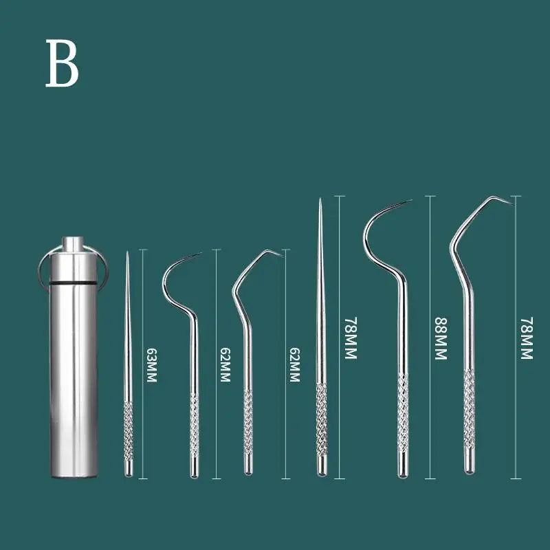 Stainless Steel Reusable Toothpick & Floss Set | Oral Care Oral Care Kit Axl B