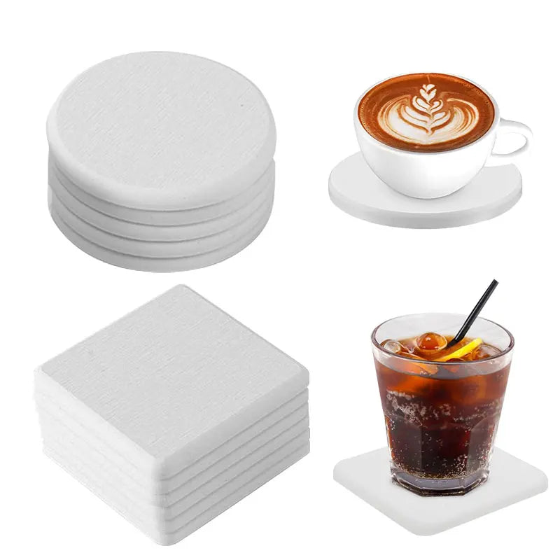 Diatomaceous Earth Coasters 4-Inch | Water Absorbing Stone Mats Diatomite Coaster Set Axl