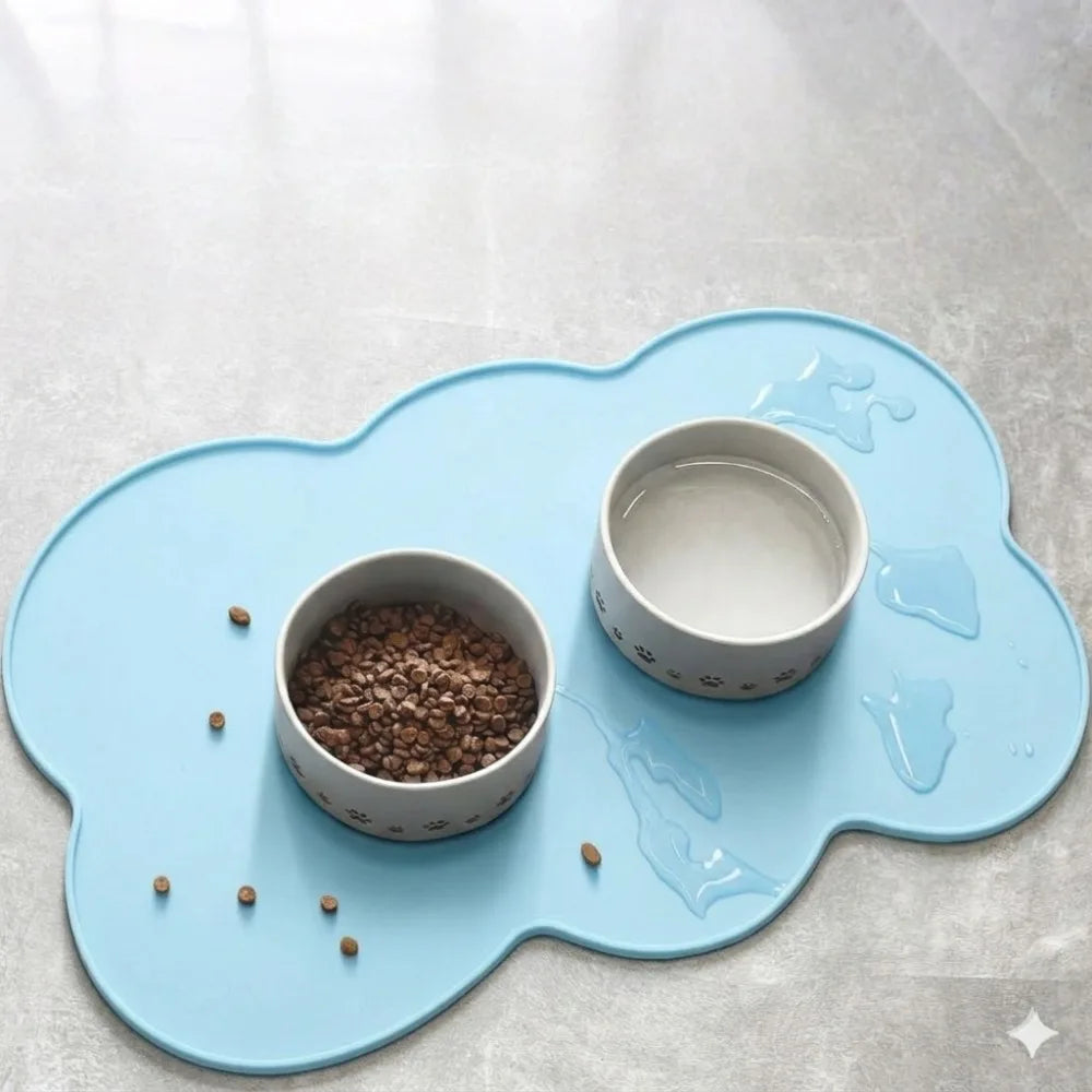 Indoor Pet Feeding Mat – Non-Slip Silicone Dining Mat for Pets Pet Feeding Mat Axl Blue-1pc