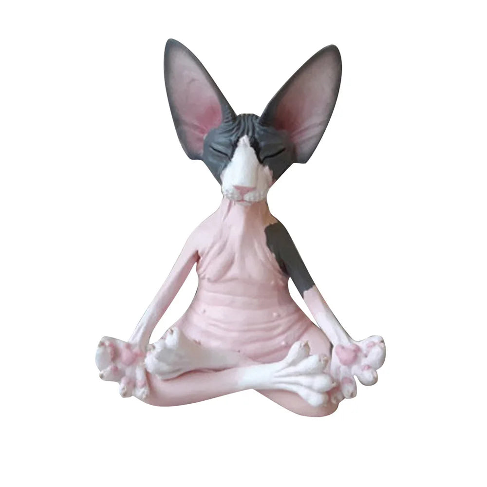 Whimsical Buddha Cat Statue – Resin Yoga Garden Sculpture Garden Sculpture Axl A