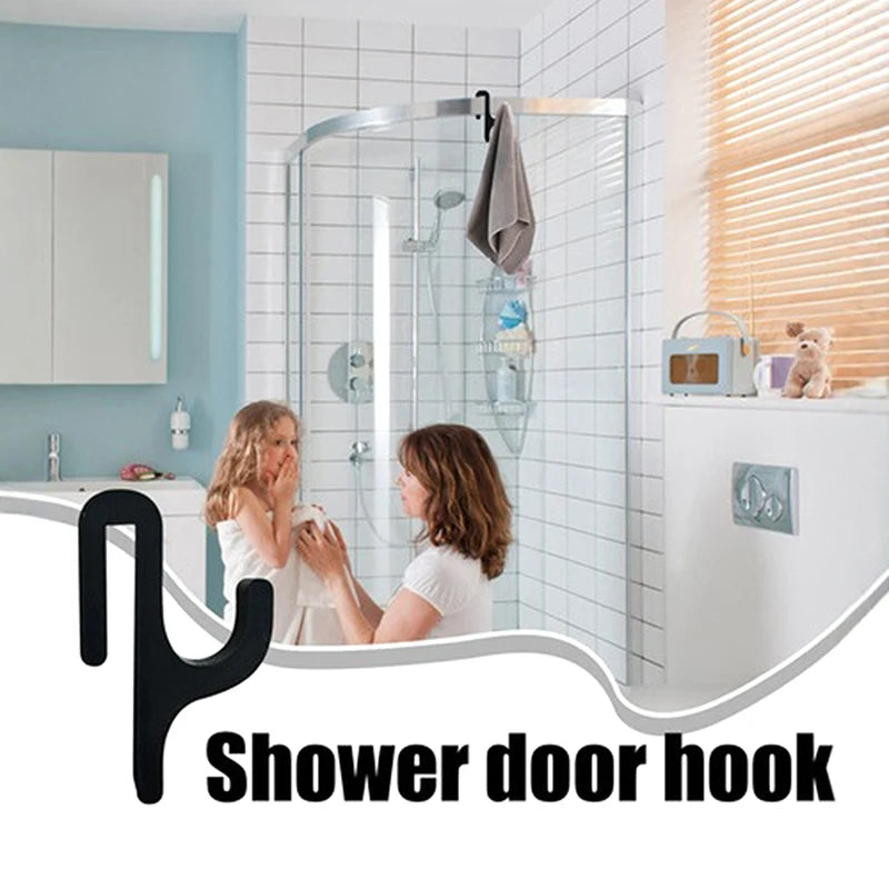 No-Drill Shower Door Hook for 8mm Glass – Towel & Robe Hanger Bathroom Door Hook Axl