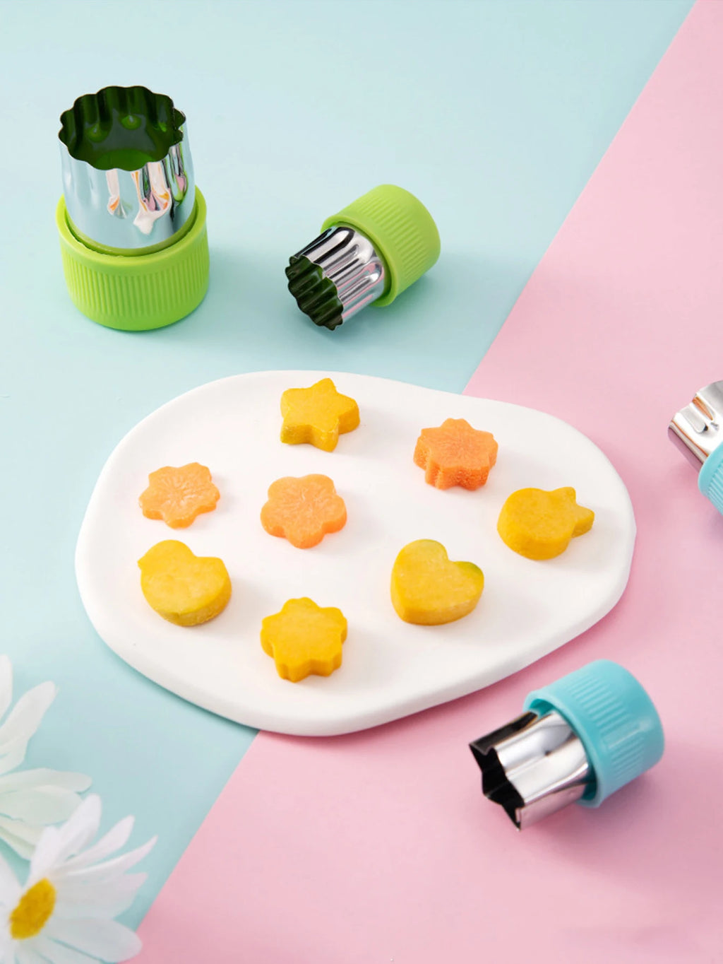 12-Piece Mini Food Cutter Shapes Set – Fruit, Veggie & Biscuit Food Cutter Mold Set Axl