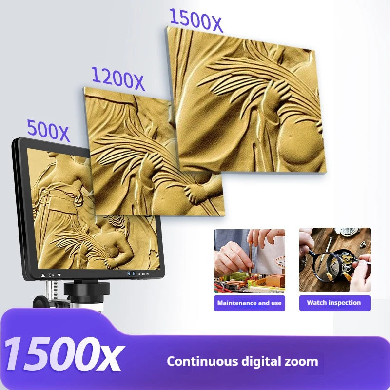 10.1" 1080P IPS Digital Microscope – 500x HD Zoom Screen Digital Microscope Axl