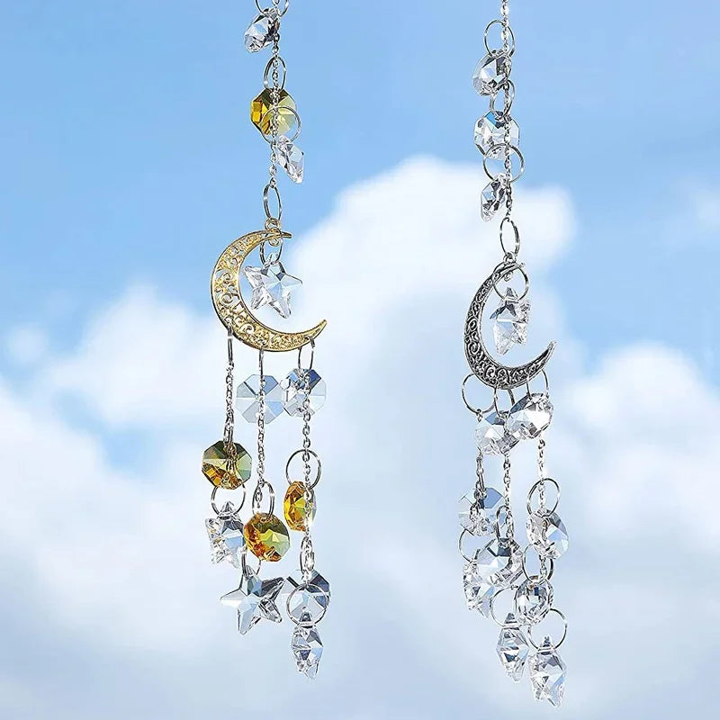 Crystal Rainbow Suncatcher Glass Hanging Pendant – Garden Decor Crystal Suncatcher Axl