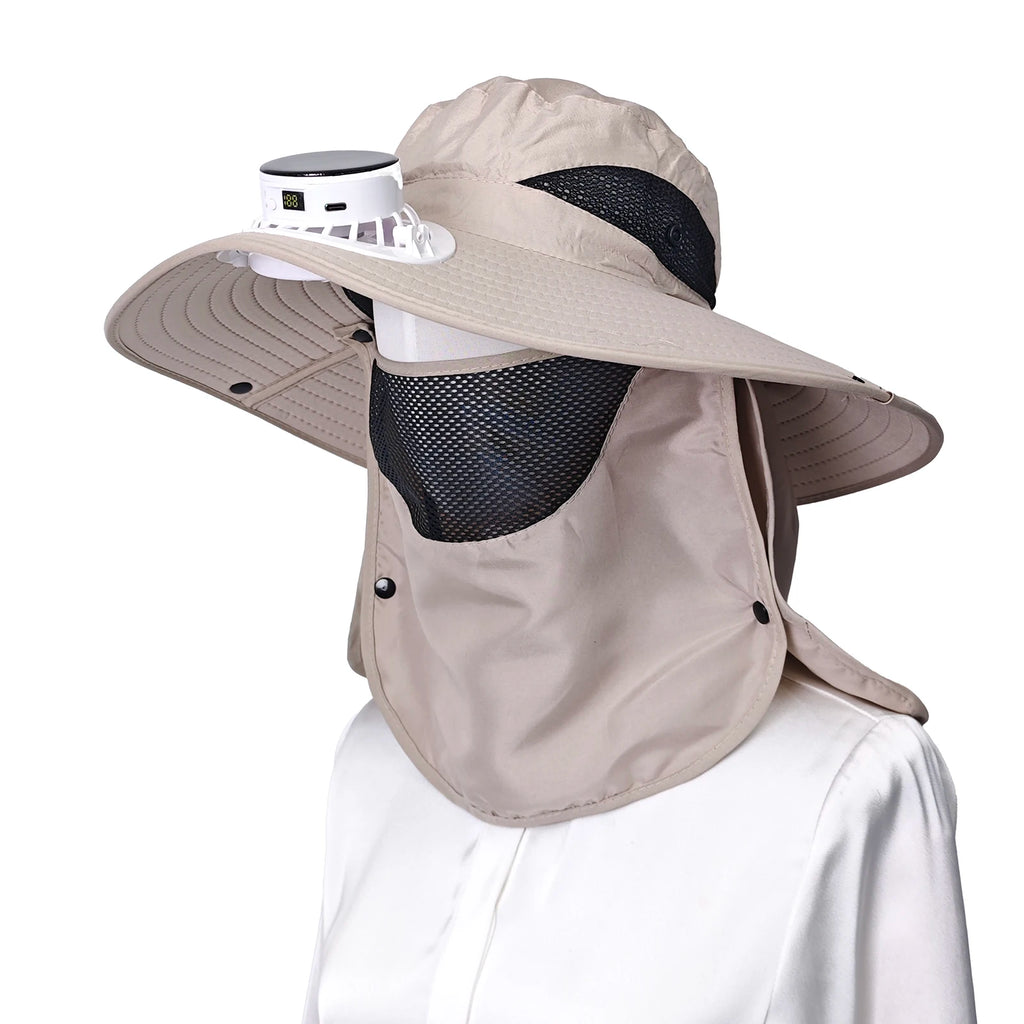 Solar Fan Cap – UV Sun Hat for Camping, Fishing & Hiking Solar Fan Hat Axl Khaki
