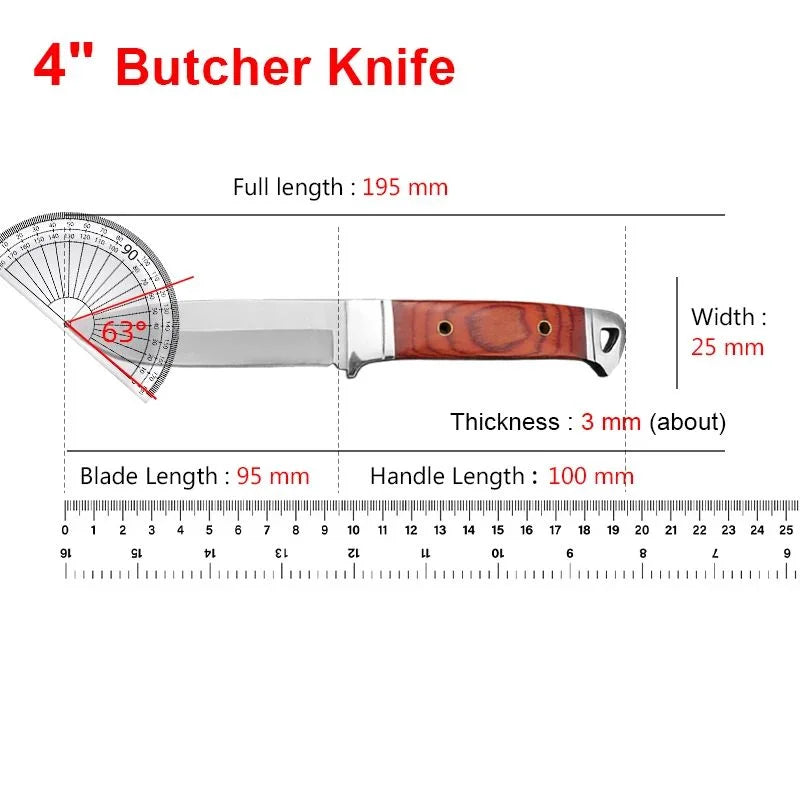Stainless Steel Boning & Utility Kitchen Knife – Wood Handle Kitchen Knife Axl