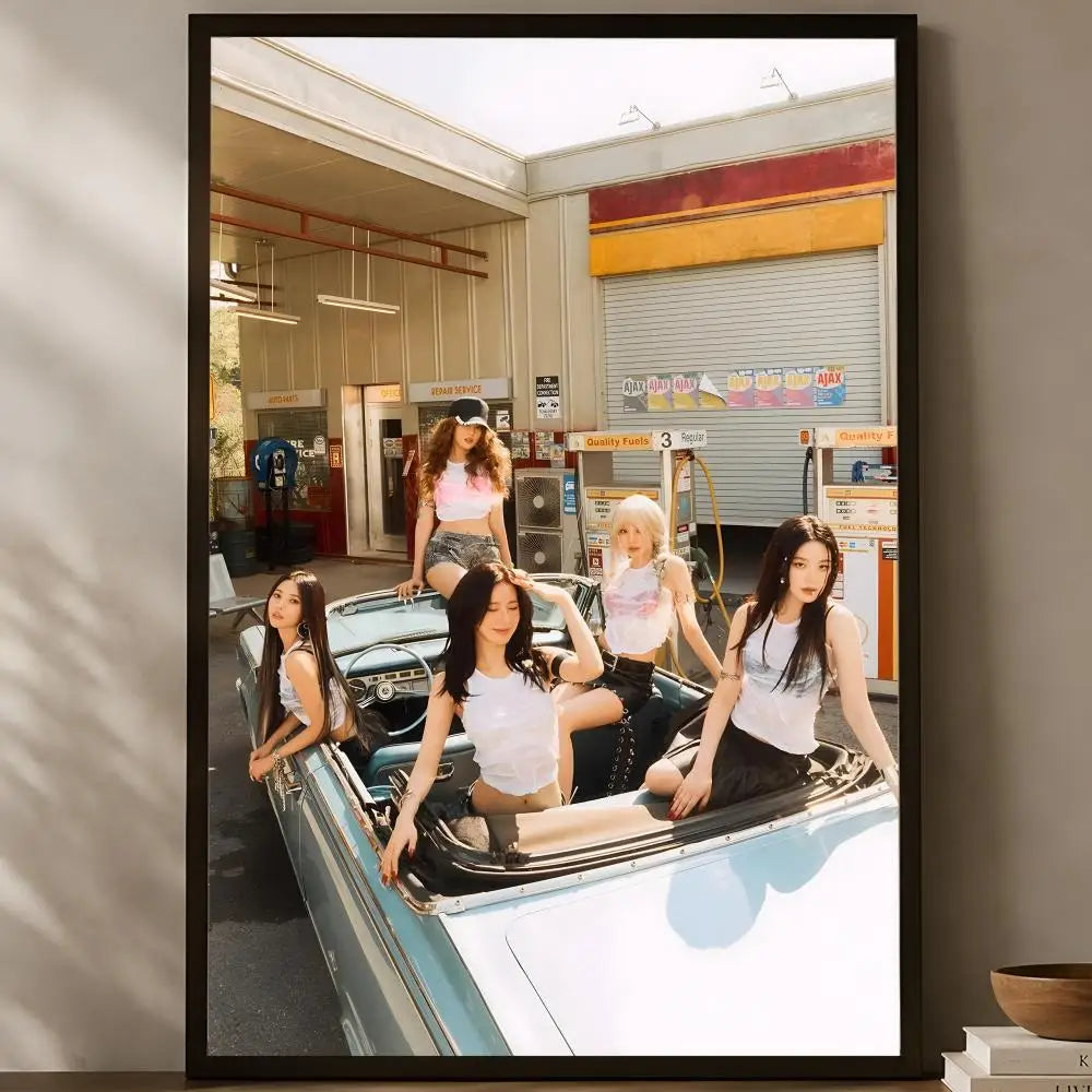 ((G)I-DLE Self-Stick HD Waterproof Wall Poster – K-Pop Decor Wall Art Poster Axl White07 15X20cmNoframe