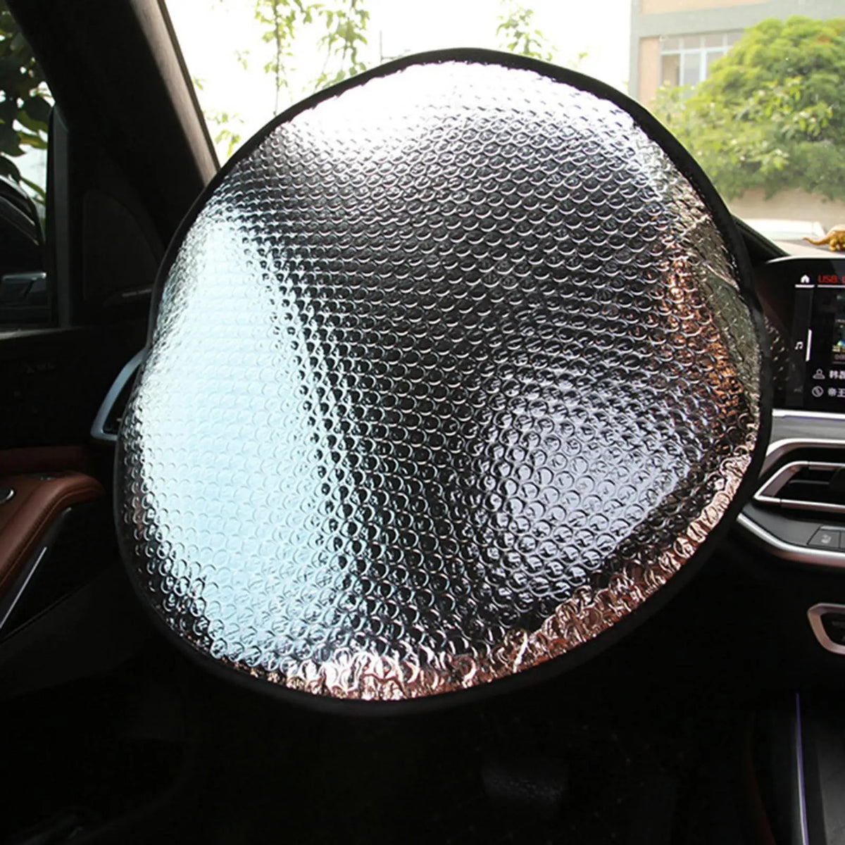 Foldable Aluminum Foil Car Steering Wheel Sun Shade Cover Steering Wheel Cover Axl