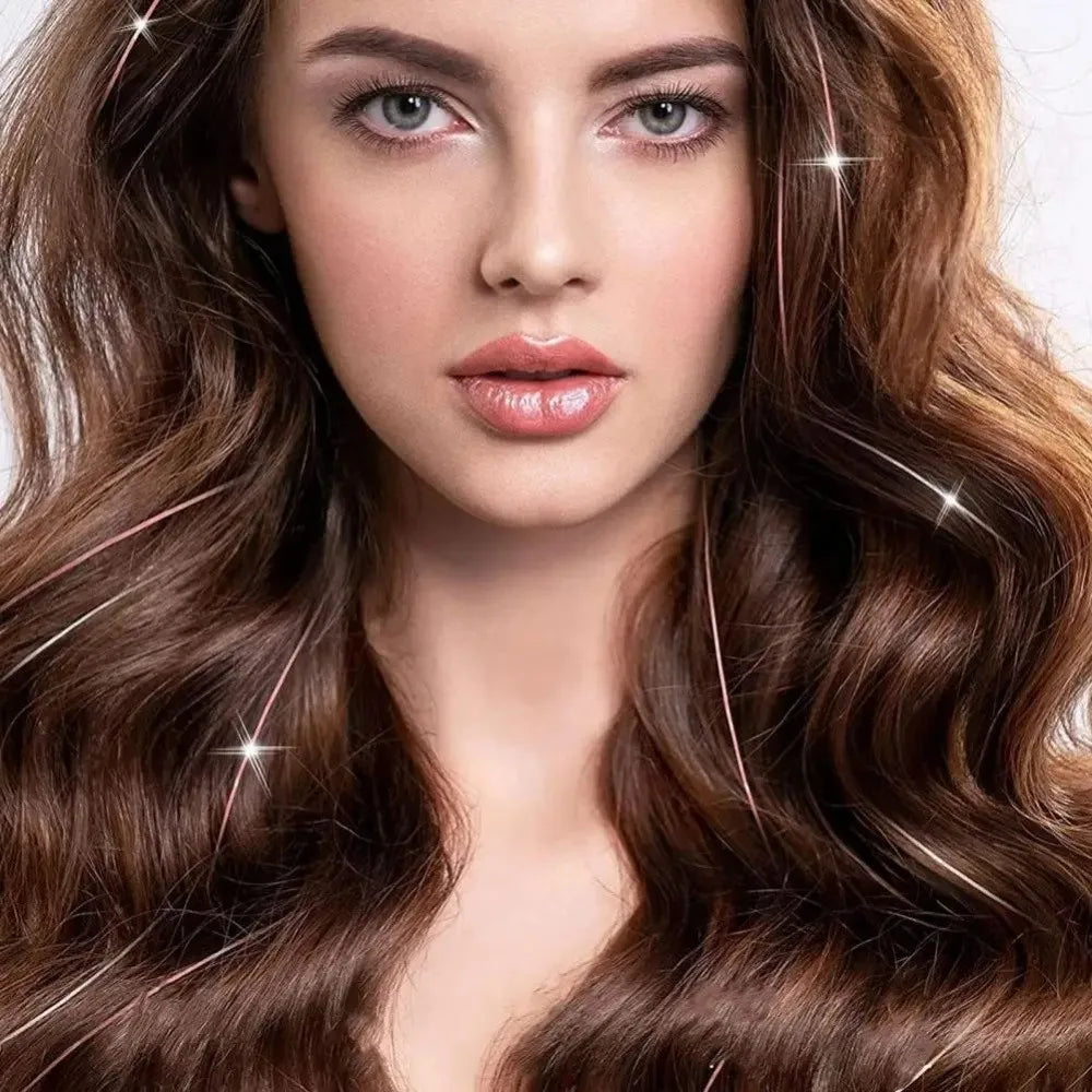 Fairy Hair Tinsel Clip-In Sparkle Extension – 10 Colors 50cm Clip-In Hair Extension Axl