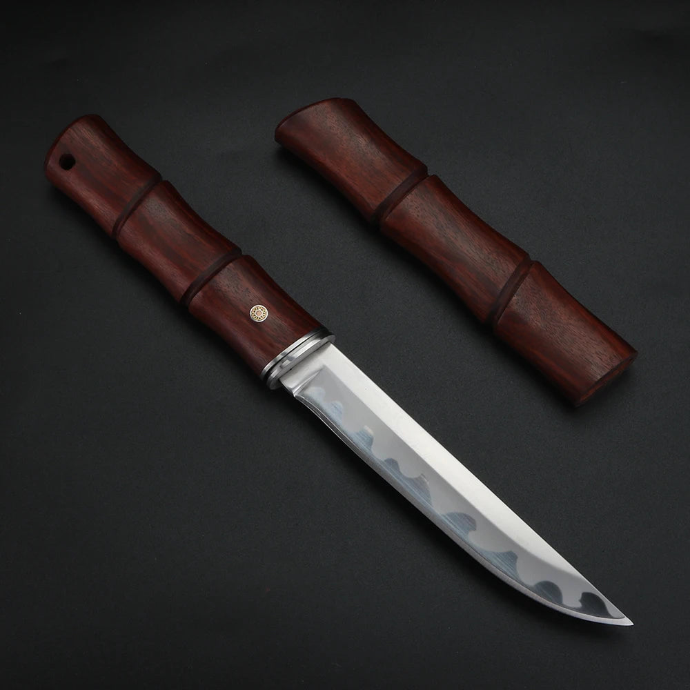 SKD-11 Carbon Steel Boning Knife – 62HRC Sharp Blade & Wood Sheath Boning Knife Axl