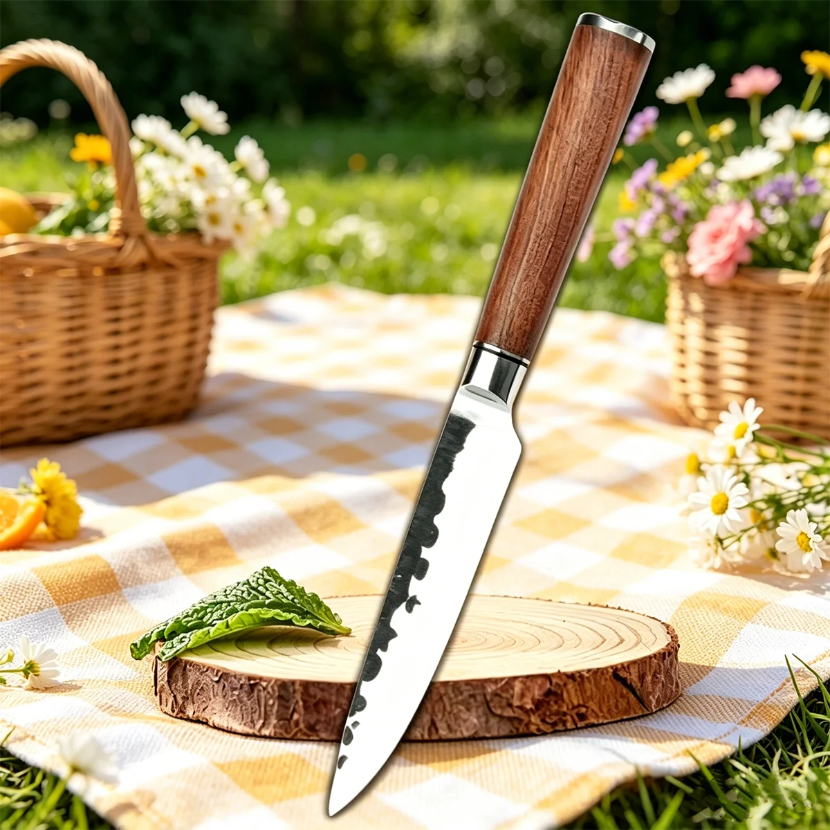 Handmade 5Cr Steel Kitchen Knife – Rosewood Handle, 12cm Blade Kitchen Knife Axl