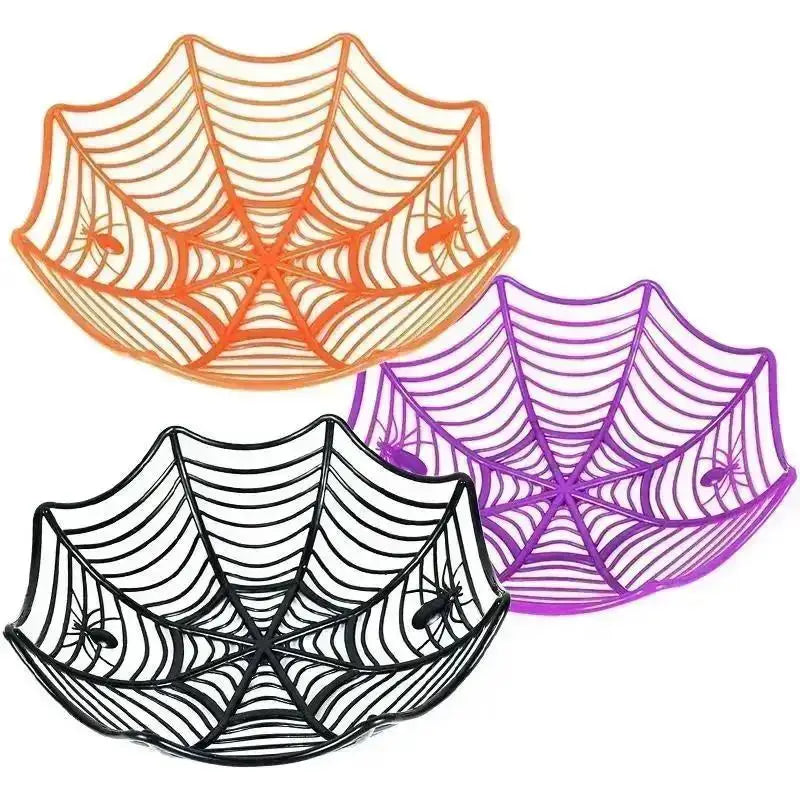 Halloween Spider Web Candy Bowl & Fruit Drain Basket Halloween Candy Bowl Axl