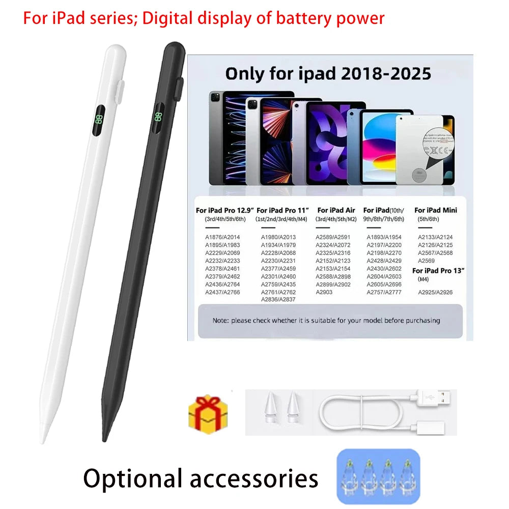 P+7 Active Stylus Pen for iPad – 4 Tips & Battery Display Active Stylus Pen Axl