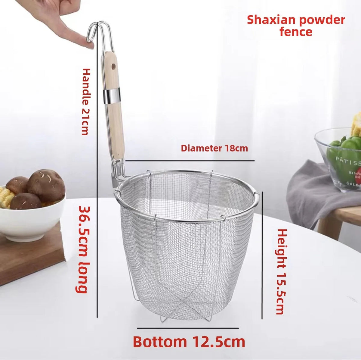 Stainless Steel Mesh Basket Strainer – Wooden Handle Mesh Basket Strainer Axl E