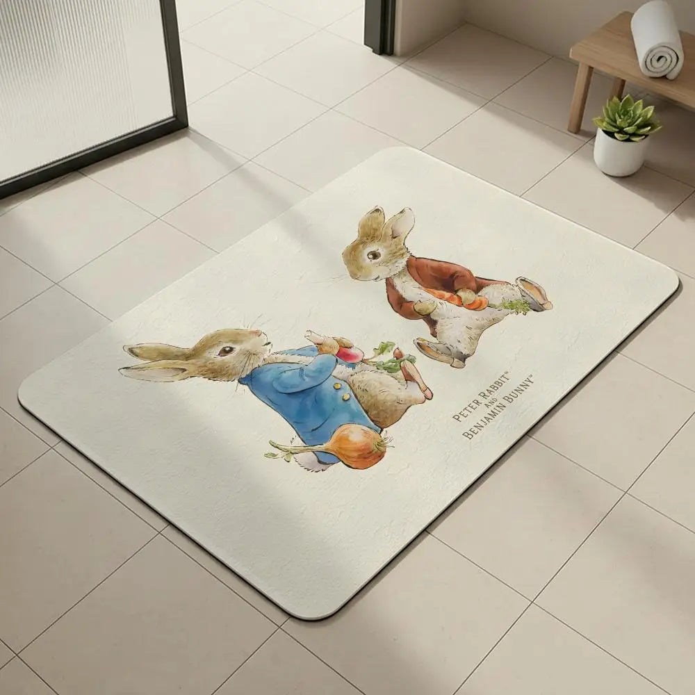 Peter Rabbit Diatomite Bath Mat – Quick Dry & Non-Slip Diatomite Bath Mat Axl White1 30x45cm