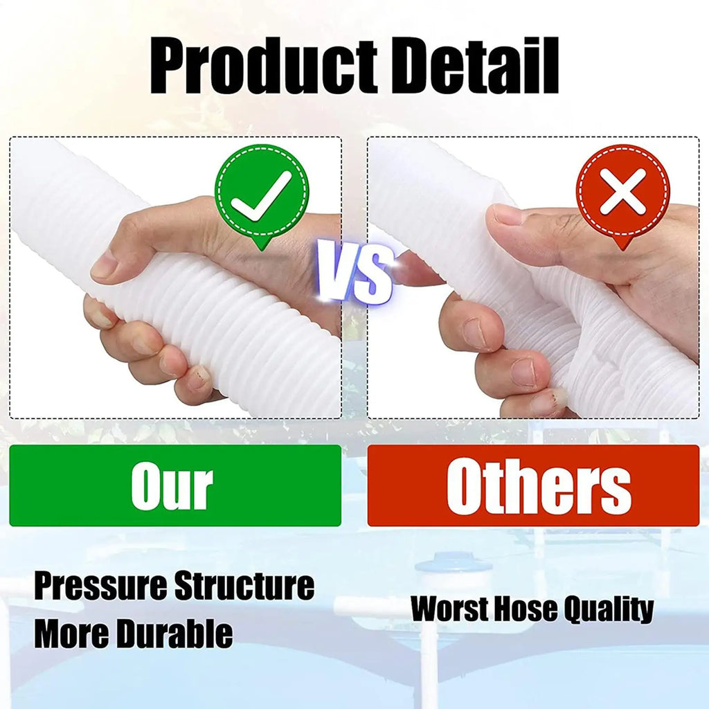 Heavy-Duty Flexible Pool Pump Hose – Quick-Connect Fittings Pool Pump Hose Axl