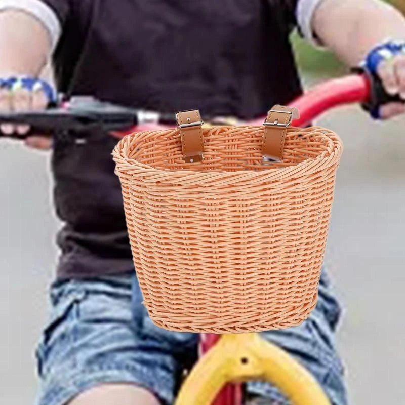Waterproof Rattan Woven Bike Basket – Removable Front Handlebar Bike Handlebar Basket Axl