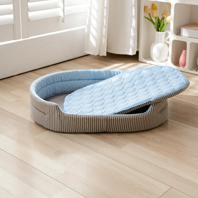 Ice Silk Pet Cooling Pad – Round Bed for Cats & Dogs Pet Cooling Bed Axl