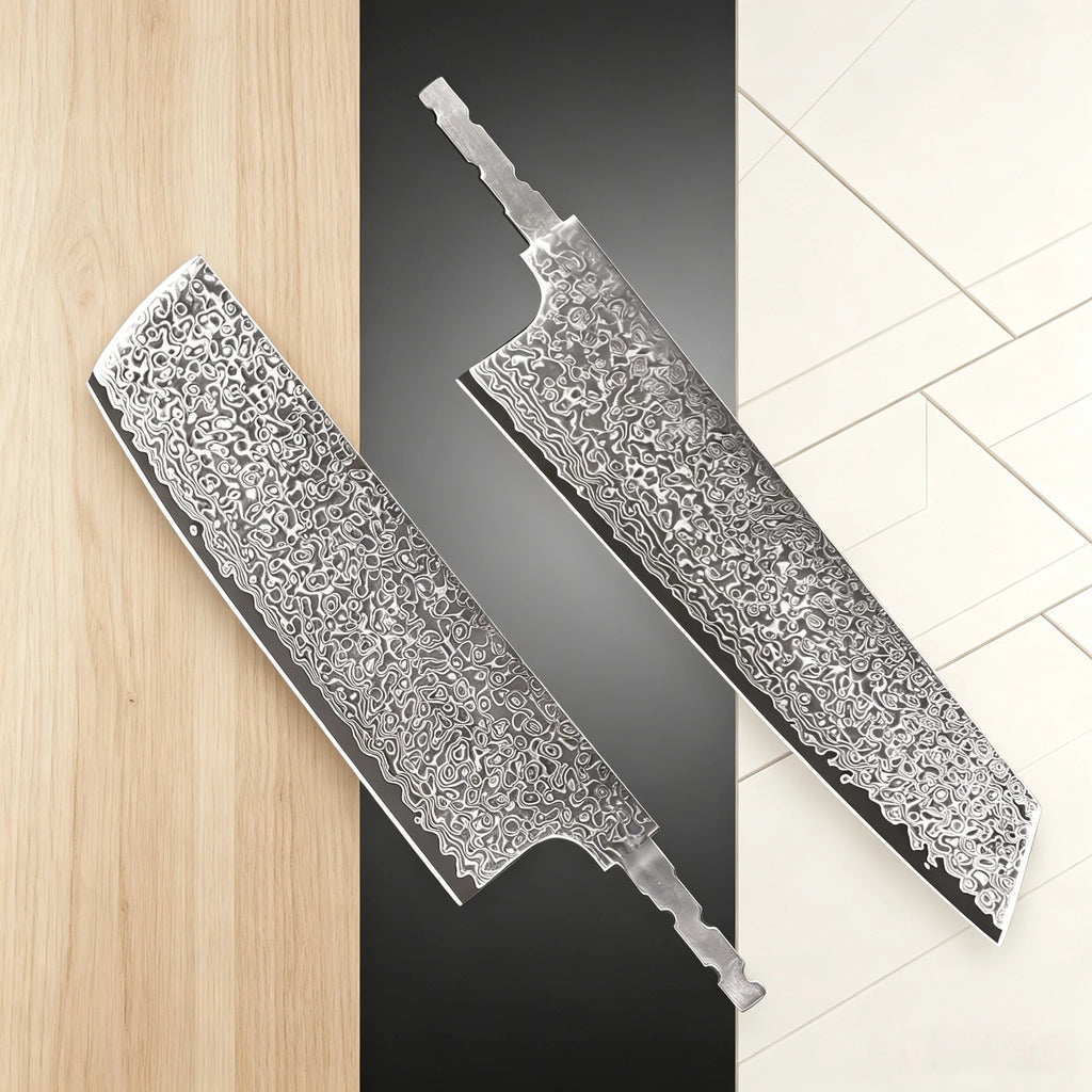 Damascus Steel Blank Blade – DIY Chef & Cleaver Knife 1-2 Pcs Knife Blade Blank Axl