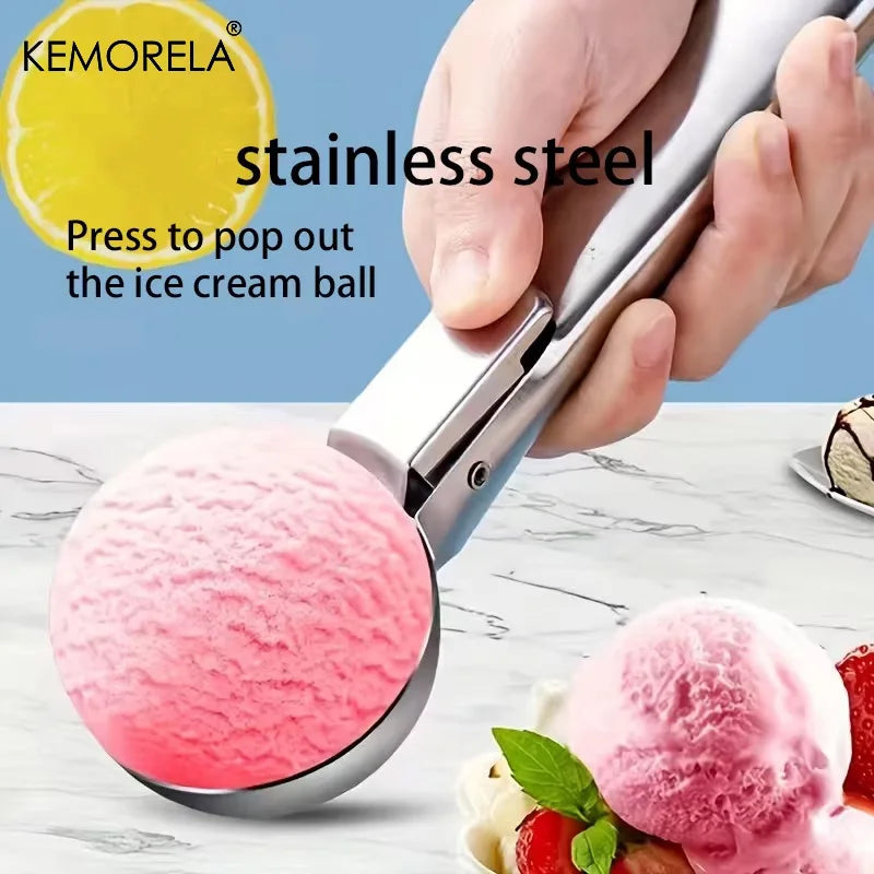 KEMORELA Stainless Steel Ice Cream Scoop – Ergonomic Handle Ice Cream Scoop Axl