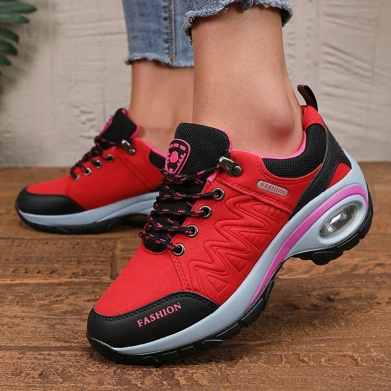 AZGB Women's Platform Vulcanized Sneakers – Breathable Lace-Up Platform Sneakers Axl