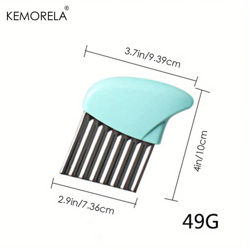Stainless Steel Wave Knife – Crinkle Cut Vegetable Slicer Vegetable Slicer Axl Blue