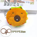 Plush Fries & Burger Keychain – Cute Food Figurine Pendant Plush Keychain Charm Axl N1