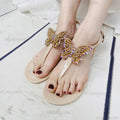 Rhinestone Butterfly Flip Flops – Women's Flat Beach Sandals Flat Flip Flops Axl Apricot 39