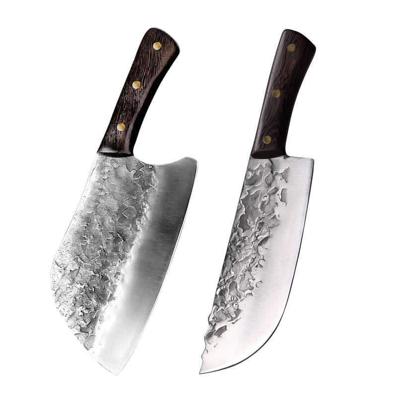 InLeung Forged Stainless Steel Kitchen Cleaver – Wooden Handle Kitchen Cleaver Knife Axl Knife AB