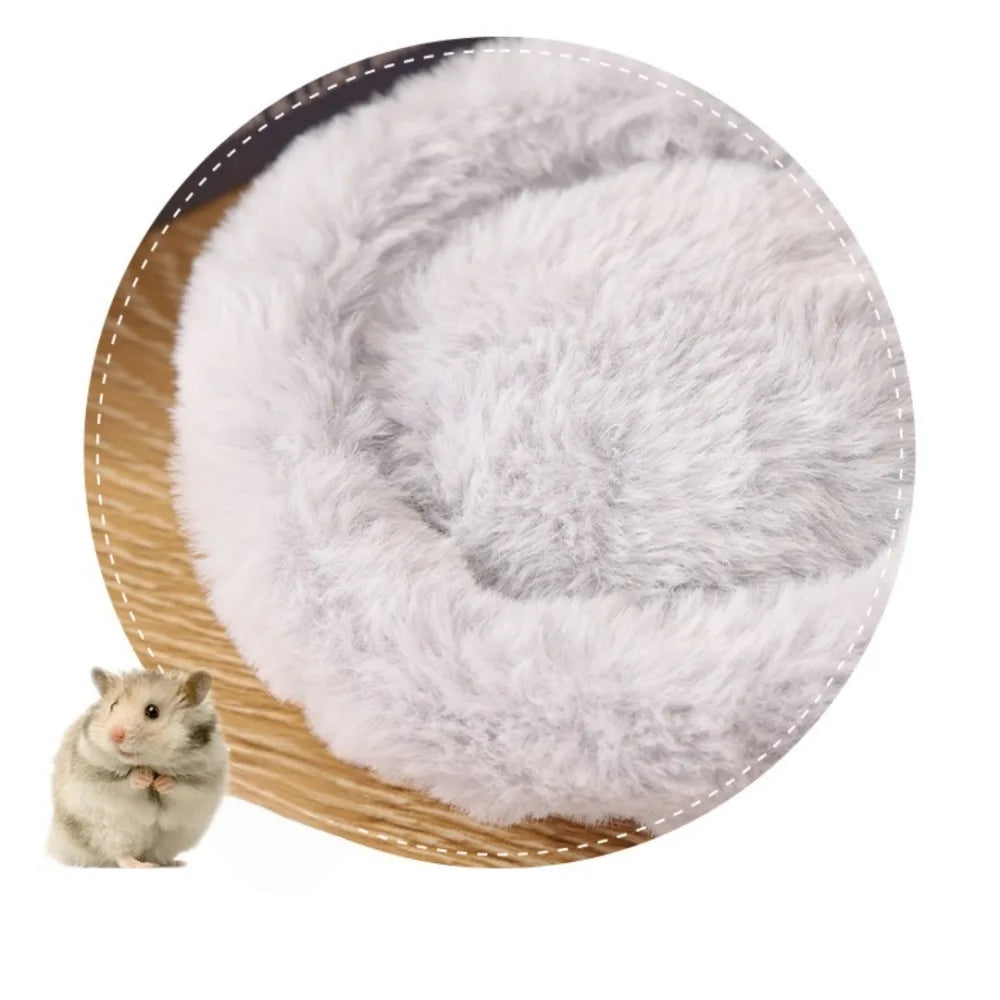 Round Plush Hamster Nest Mat – Cosy Small Pet Bed Small Pet Nest Mat Axl