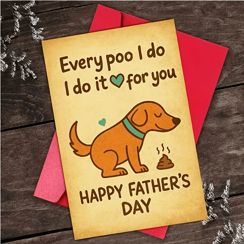 Father's Day Dog Lover Card with Envelope – Funny Pet Humor Greeting Card Axl