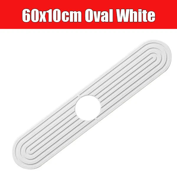 Diatomite Sink Mat – Fast-Drying Faucet Splash Guard Tray Sink Faucet Mat Axl 60x10cm Oval White