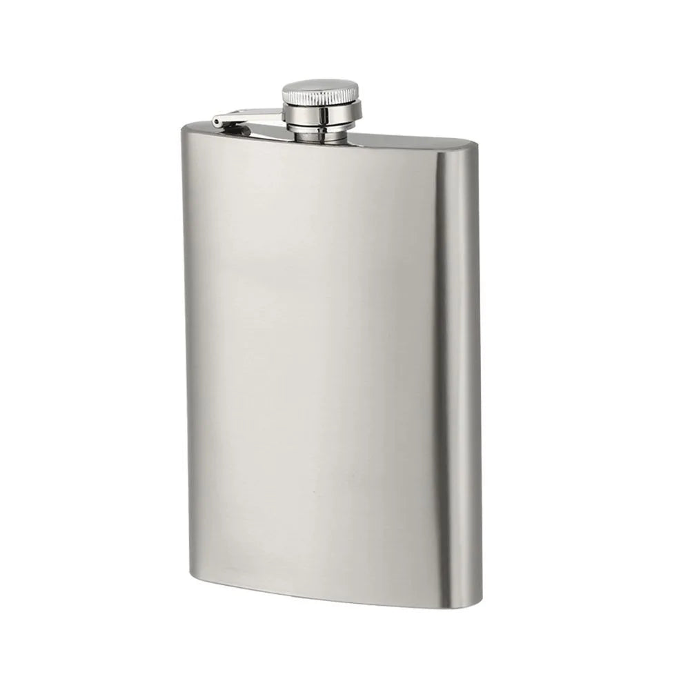 Stainless Steel Hip Flask – Leakproof Portable Whisky Flask Hip Flask Axl 9oz (252ml)-Silver