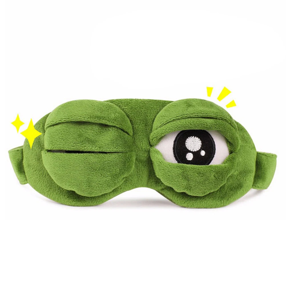 3D Frog Sleep Mask – Soft Cotton Eye Cover for Travel & Rest Sleep Eye Mask Axl
