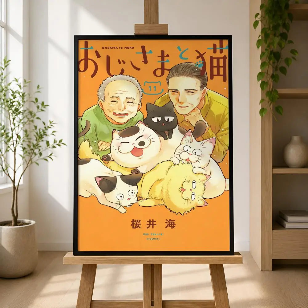 Ojisama to Neko Anime Wall Poster – Waterproof Self-Adhesive Art Anime Wall Poster Axl