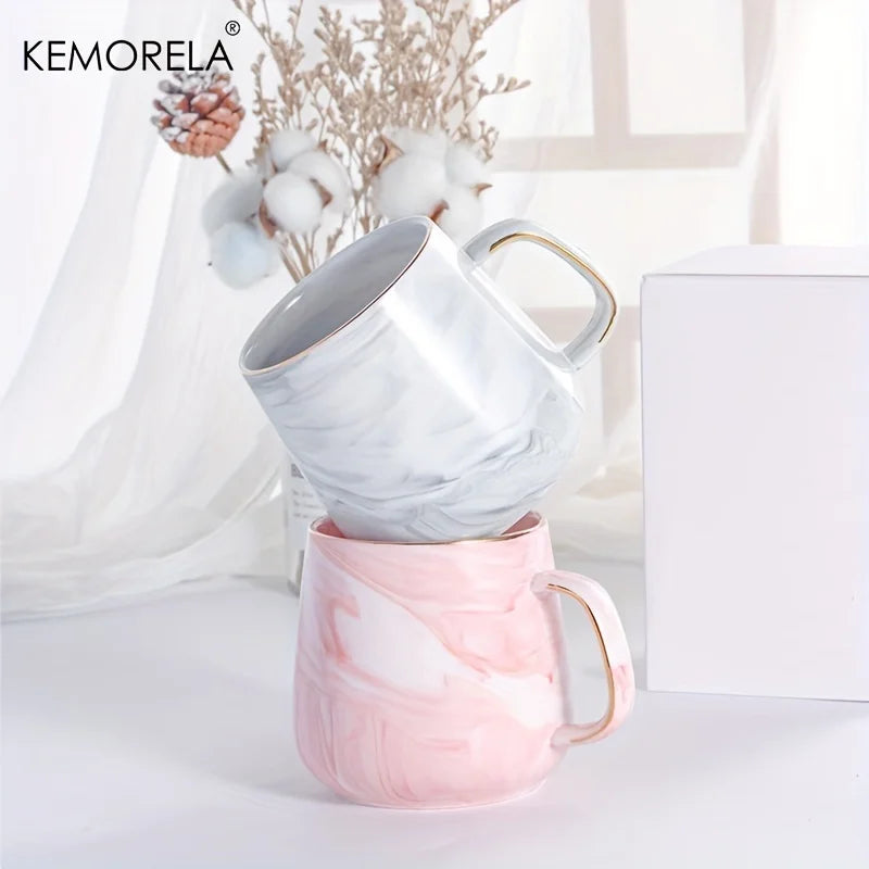 KEMORELA 400ml Gold-Rimmed Ceramic Coffee Mug | Gift Idea Ceramic Coffee Mug Axl