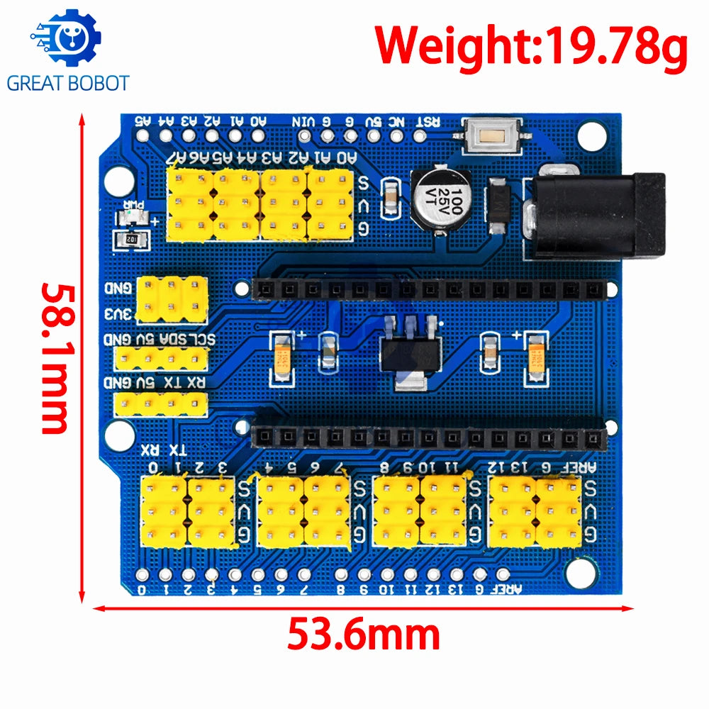 Sensor Shield Module for Arduino UNO R3 & Nano V3 | I2C PWM Arduino Expansion Shield Axl
