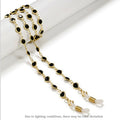 Crystal Bead Glasses Chain – Eyeglass Holder Strap for Women Eyeglass Chain Strap Axl gold-black-1pcs