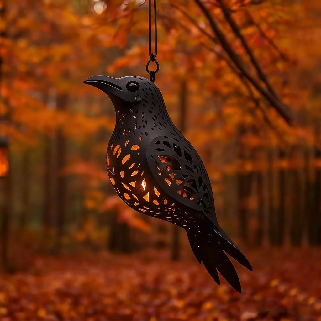 3D Gothic Crow Lantern – Hangable Raven Decor Light Decorative Hanging Lantern Axl
