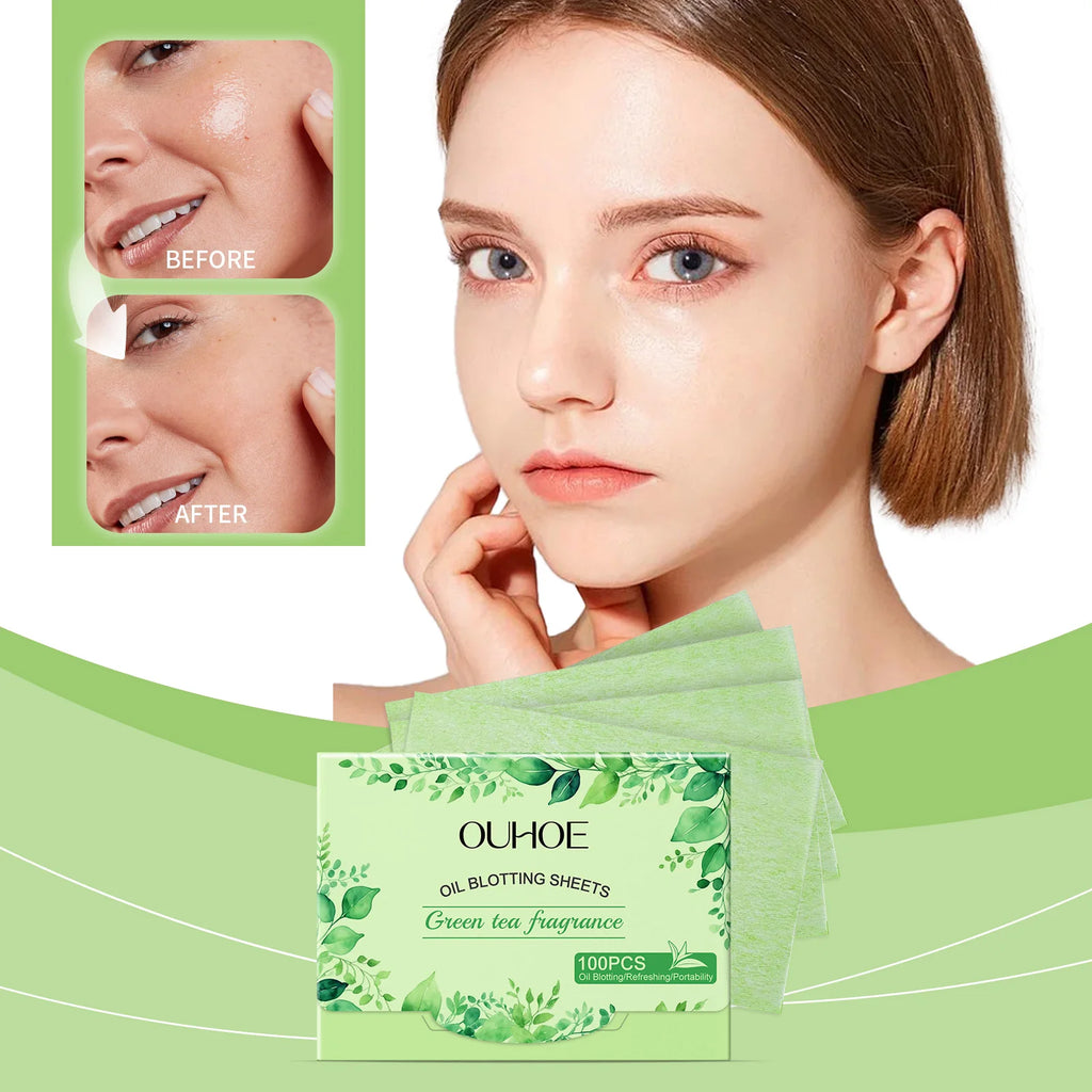 100-Pack Facial Oil Blotting Sheets – Matte Skin Control Facial Blotting Sheets Axl