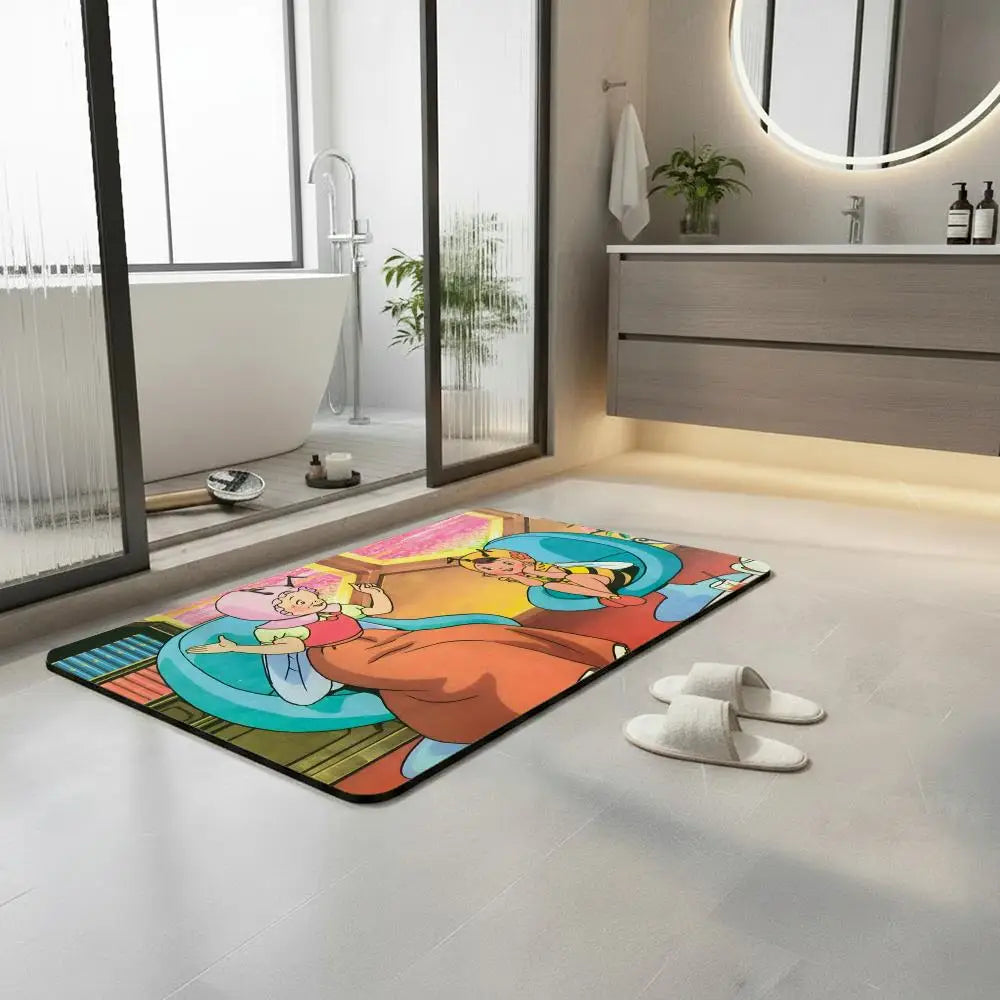 Cartoon Diatomite Bath Mat – Quick Dry, Absorbent, Anti-Slip Diatomite Bath Mat Axl