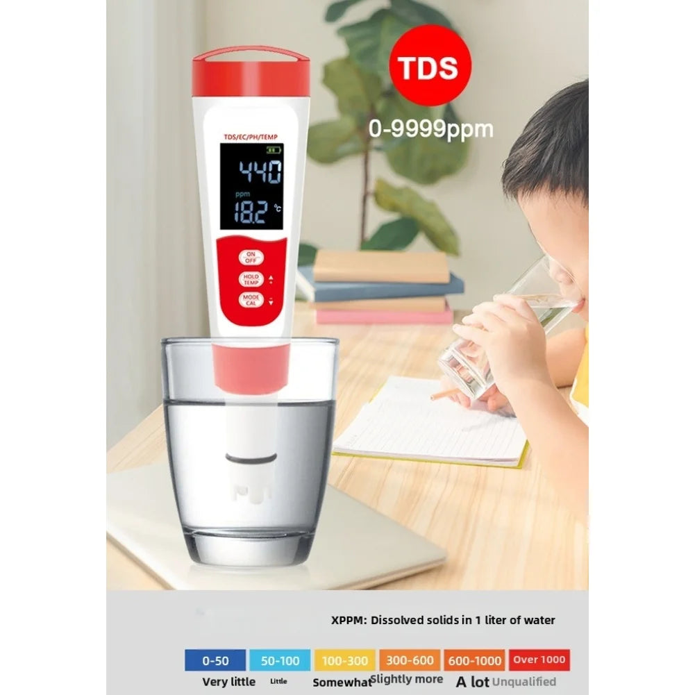 4-in-1 Digital Water Tester – pH, TDS, Conductivity & Temp Digital Water Tester Axl