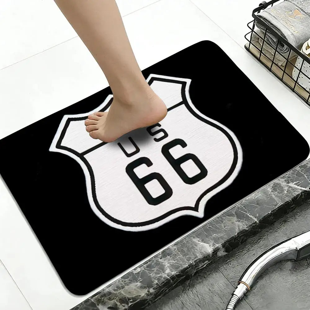 Route 66 Diatomite Bath Mat – Quick-Dry Anti-Slip Floor Mat Diatomite Bath Mat Axl