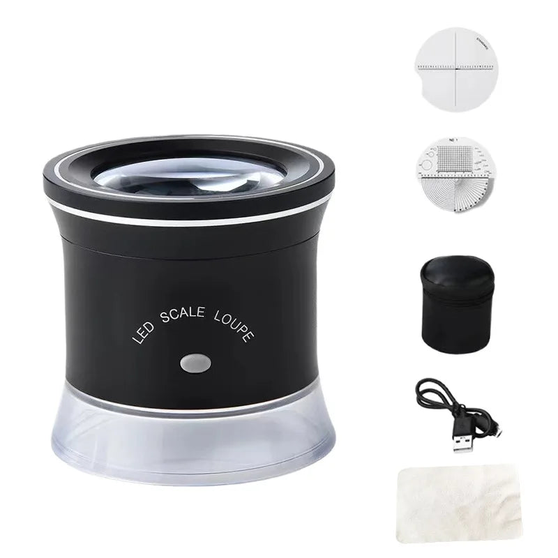 30X Illuminated Jeweler's Loupe Magnifier – 6 LED & USB Jeweler's Loupe Axl 30x