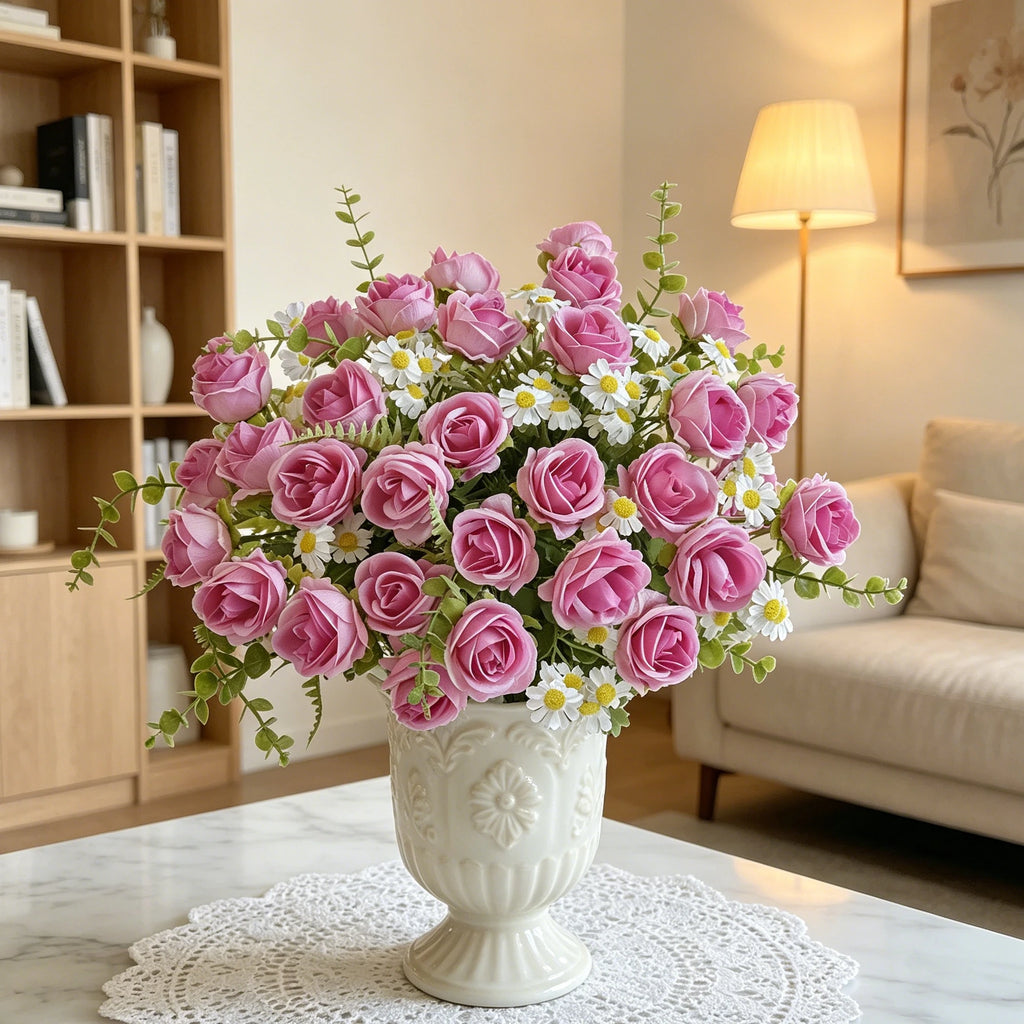 Silk Rose Artificial Flower Bouquet for Wedding & Home Decor Artificial Flower Bouquet Axl
