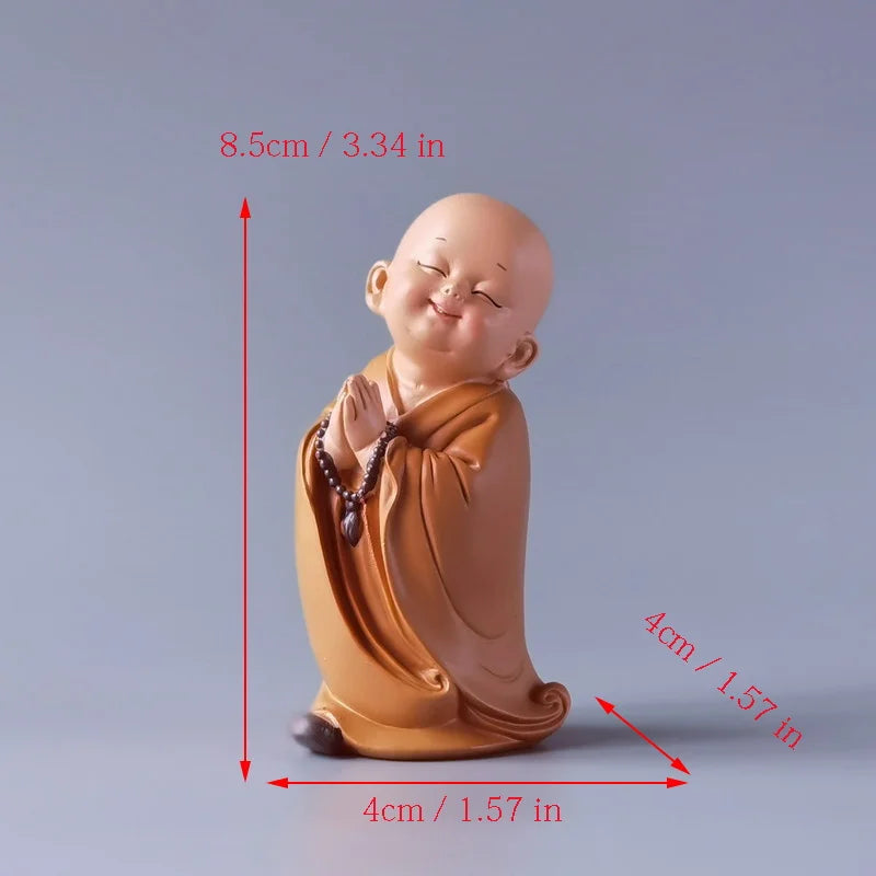 Resin Little Monk Mini Statue – Handmade Home Decor Gift Decorative Figurine Axl 07