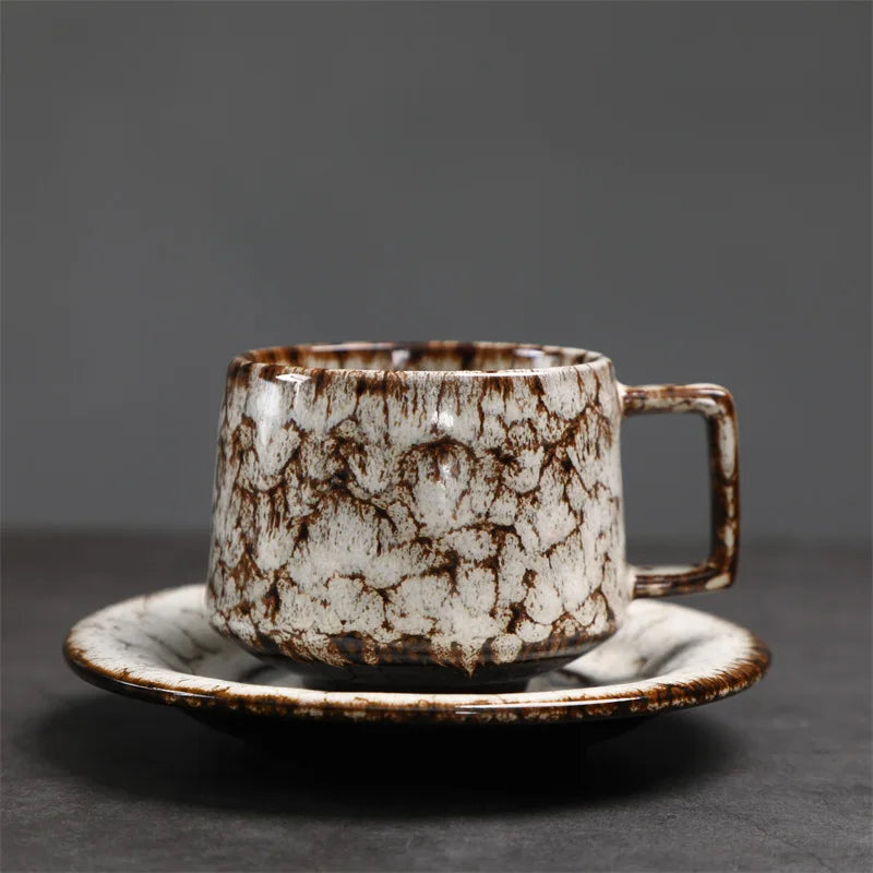 180ml Japanese Kiln-Fired Ceramic Espresso Cup & Saucer Set Ceramic Espresso Cup Axl White 180ml
